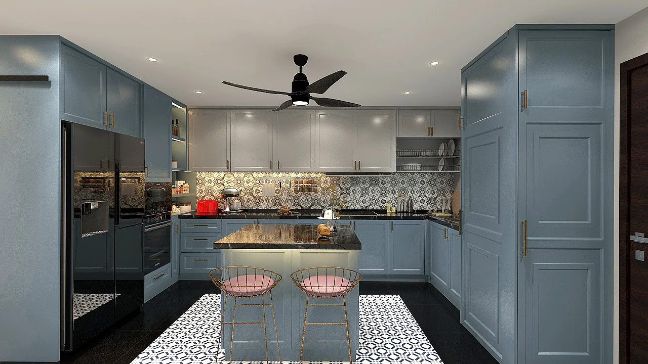 Modern classic kitchen design terrace house Malaysia — Houz Design