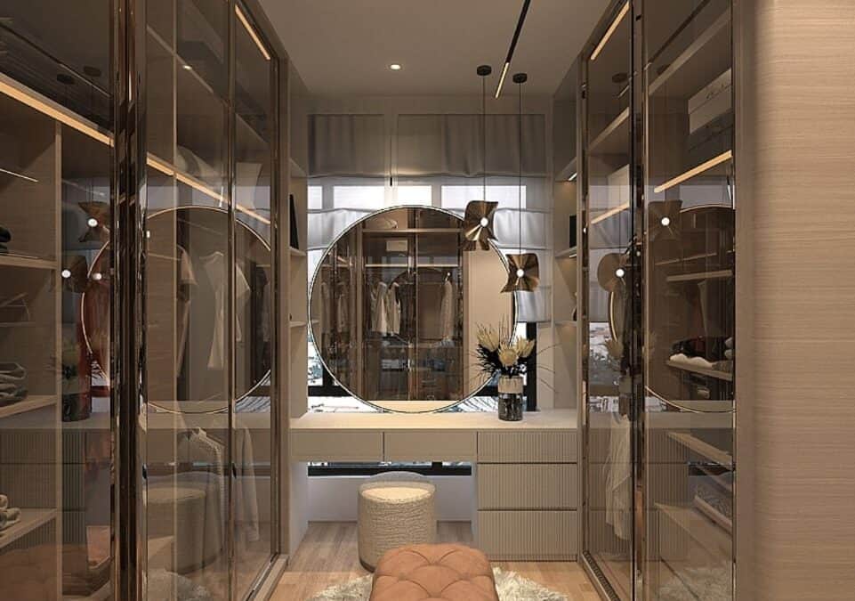 modern contemporary walk in wardrobe design