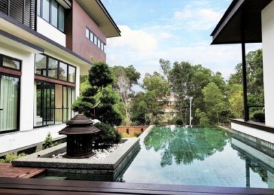 modern bungalow design with swimming pool