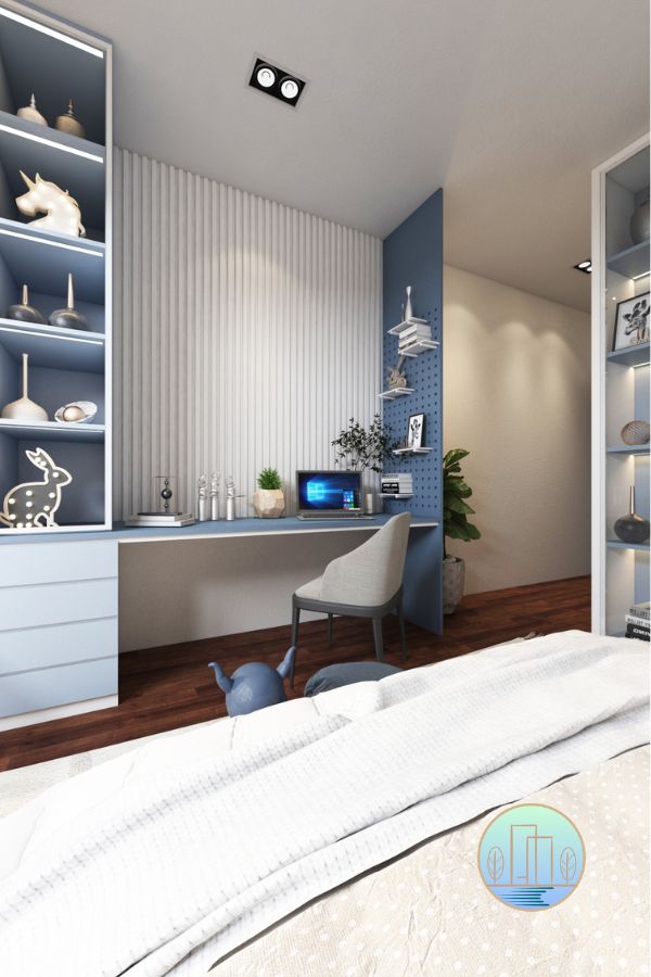 setia-sky-residence-interior-design-for-boys-bedroom-and-study-desk with fluted-panel-wall-modern-décor