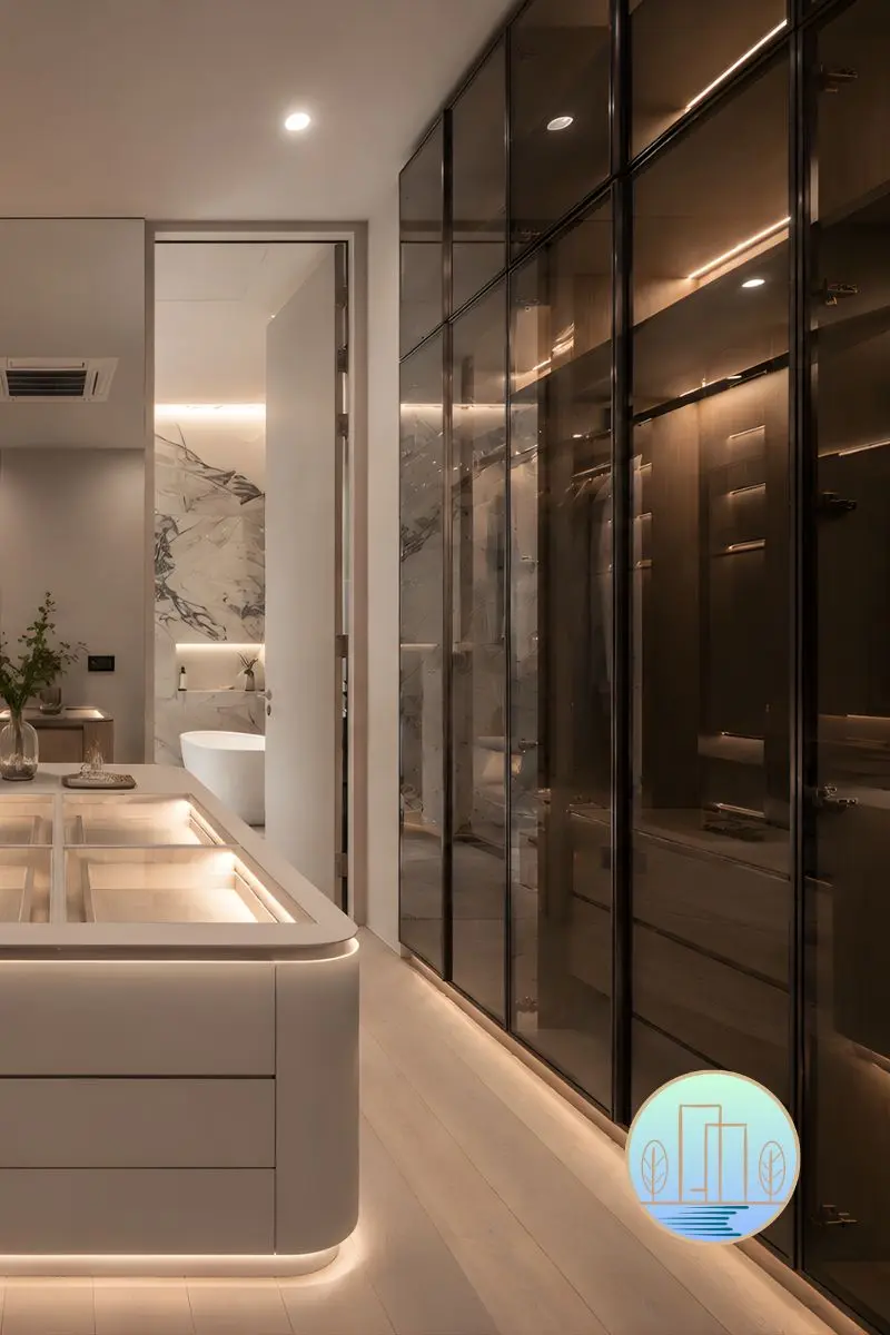 Luxury junior master walk-in wardrobe bungalow — Houz Design